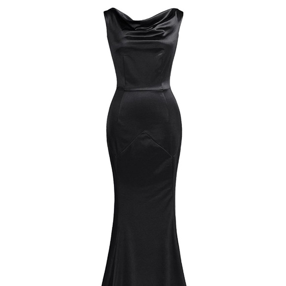 Dresses & Skirts - Black satin fishtail gown